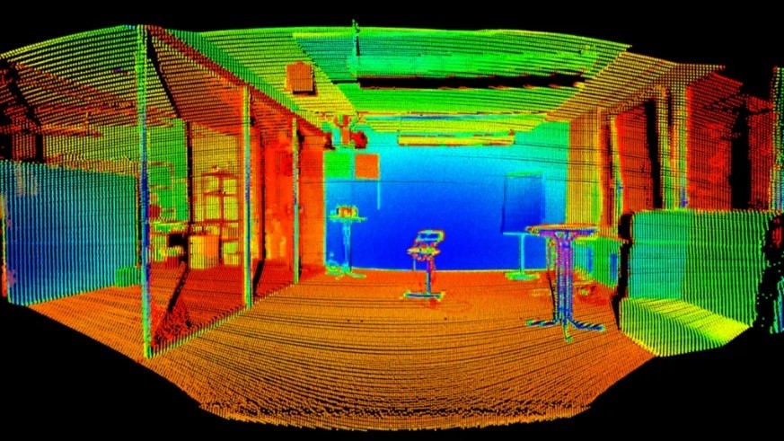 Exemple d’un nuage de points 3D qu’est en mesure de capturer un LIDAR 